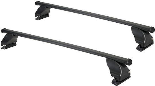Cam Cam Metallic Car Roof Bars 112cm for Alfa Romeo Alfa 146 4D Set with Roof Rack Legs Black