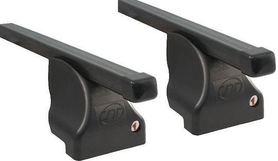 Cam Cam Car Roof Bars Metallic 112cm for Alfa Romeo Alfa 164 4D Set with Roof Rack Legs Black