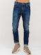 Flexy Men's Jeans Pants Elastic with Slim Fit Navy Blue