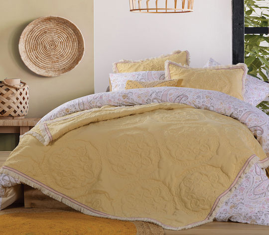 Nef-Nef Homeware Lola Κουβερλί Μονό Microfiber Yellow 160x220cm
