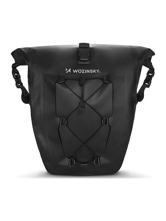 Wozinsky WBB24BK Geantă pentru portbagaj bicicletă Punga de bicicletă rezistentă la apă Trunchi de bicicletă 25l Negru