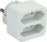 Nimo 2-Outlet T-Shaped Wall Plug White