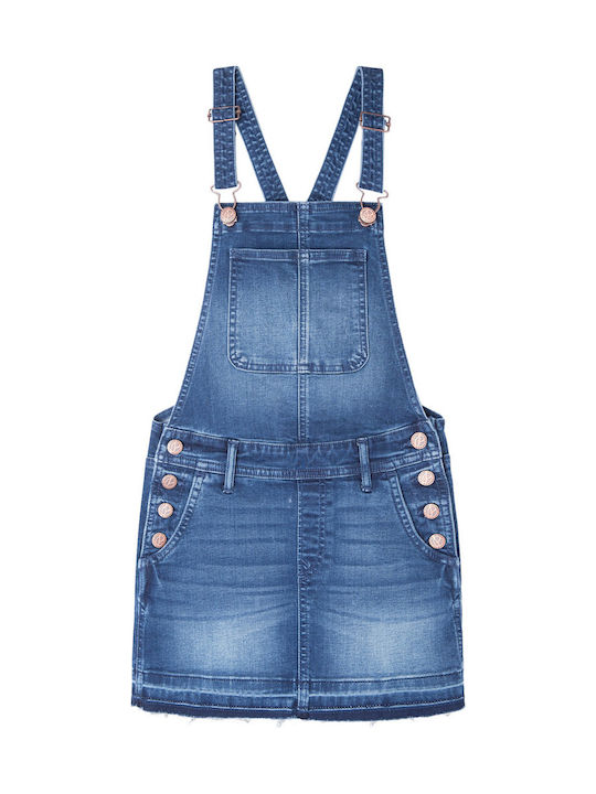 Pepe Jeans Kinder Latzrock aus Jeans Einfarbig ...