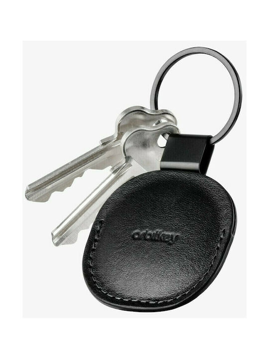 LEATHER HOLDER ORBITKEY TAHA LEATHER HOLDER FOR AIR TAG Black