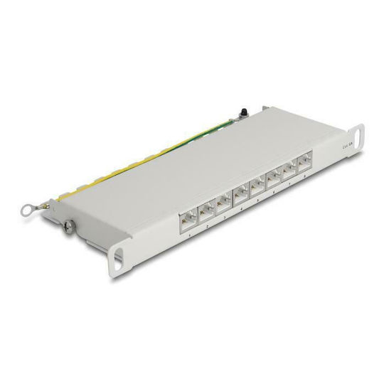 DeLock Patch Panel για Rack 0.5U 10" 8 Θυρών cat6a Γκρι
