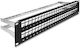 DeLock Patch Panel Keystone για Rack 2U 19" 48 Θυρών με ανακούφιση καταπόνησης Μαύρο