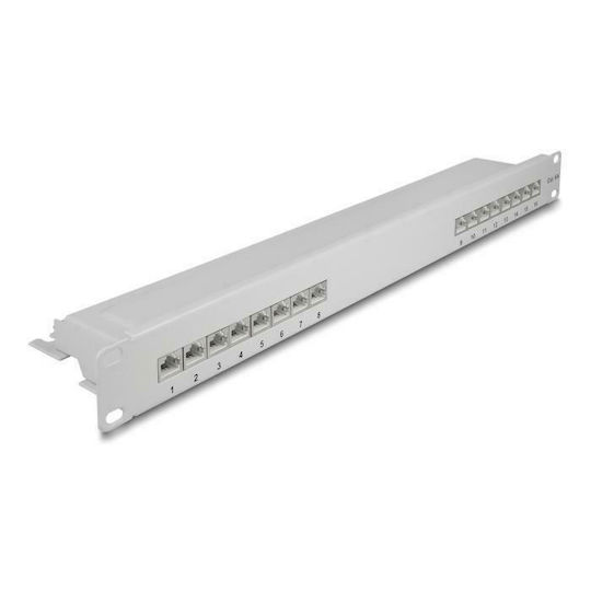 DeLock Patch Panel για Rack 1U 19" 16 Θυρών cat6a Γκρι