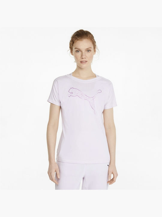 Puma Damen Sport T-Shirt Schnell trocknend Flieder