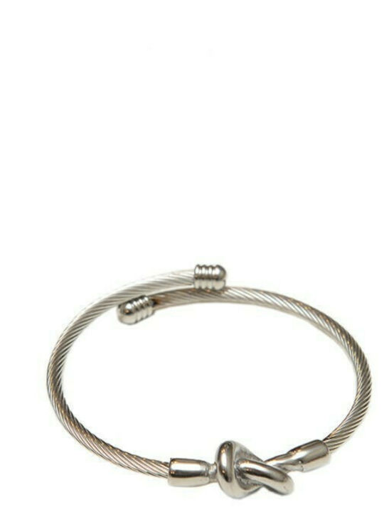 Steel bracelet ''Kallisti'' with silver knot -