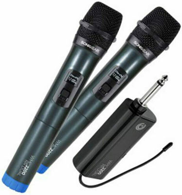 Andowl Kabelloses Mikrofon Q-MIC558 Set Handheld Stimme in Gray Farbe Q-MIC558