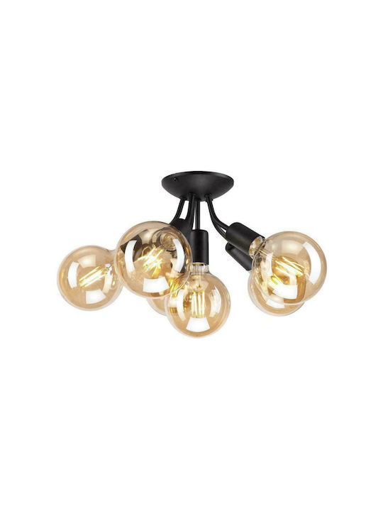 Lamkur Viggo Classic Metallic Ceiling Mount Light with Socket E27 in Black color 28pcs