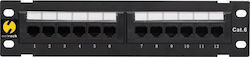 Netrack Patch panel Επιτοίχιος 10" 12 θυρών Κατ. 6 UTP LSA με βραχίονα (104-15) 866984