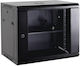 Netrack Επιτοίχια Καμπίνα Rack 18U 60x60cm Μαύρο 019-180-66-022