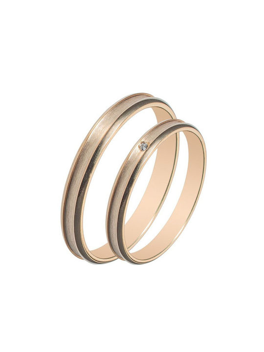 Rosa Gold Ring SL80G MASCHIO FEMMINA Sottile Serie 9 Karat Gold Ring Größe:41 Steine:Keine Steine (Setpreis)