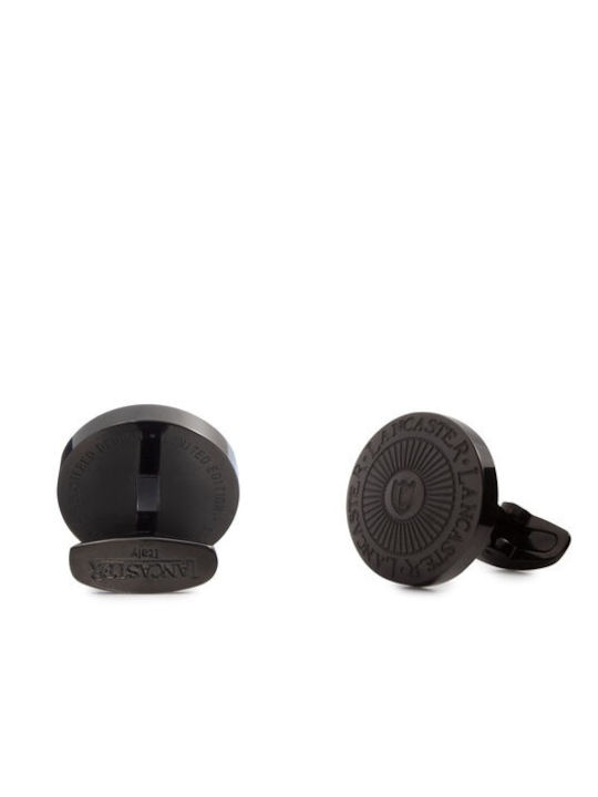 Lancaster Italia Cufflinks from Steel in Black Color