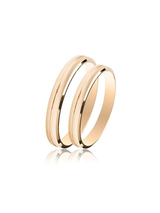 Pink Gold Ring Slim MASCHIO FEMMINA SL14G 9 Carat Gold Ring Size:41 (Unit Price)