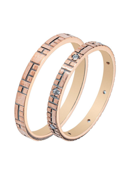 Rosa Gold Ring MASCHIO FEMMINA Sottile Serie SL42G 9 Karat Ring Größe:41 Steine:Keine Steine (Stückpreis)