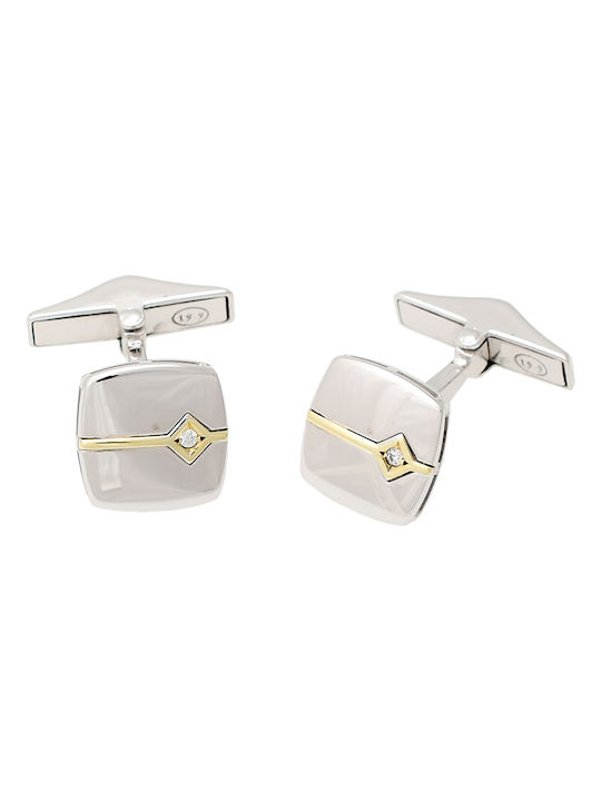 TRIANTOS Cufflinks 925 Silver with Zirconia MNTR1027