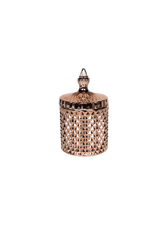 Keskor Φοντανιέρα Sticlă cu Capac 10.5x10.5x18cm Pink Gold
