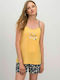 Vamp De vară Set Pijamale pentru Femei De bumbac Yellow
