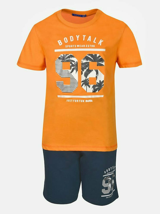 Kids' Set with Shorts Summer 2pcs Orange Pumpkin