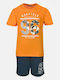Kids' Set with Shorts Summer 2pcs Orange Pumpkin
