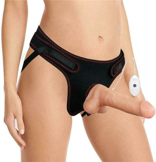 Lovetoy Ingen Easy Strapon Set Harnașament cu Dildo 19cm și Vibrație în culoarea Flesh
