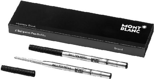 MontBlanc Mystery Replacement Ink for Ballpoint Pen Broad Mystery Black Ballpoint Broad 2pcs