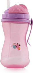 Lorelli Πλαστικό Παγούρι με Καλαμάκι 1023-PNK Baby Care σε Ροζ χρώμα 400ml