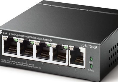 TP-LINK TL-SG1005LP v2 Unmanaged L2 PoE+ Switch με 4 Θύρες Gigabit (1Gbps) Ethernet