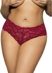 Floral Lace Short Γυναικείο Sexy Brazil Plus Size Hot Red