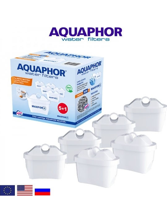 Aquaphor Ersatz-Wasserfilter für Kanne aus Aktivkohle B100-25 Maxfor 220004 6Stück
