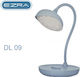 Ezra DL09 Επαναφορτιζόμενο LED Φωτιστικό Γραφείου με Εύκαμπτο Βραχίονα σε Γαλάζιο Χρώμα