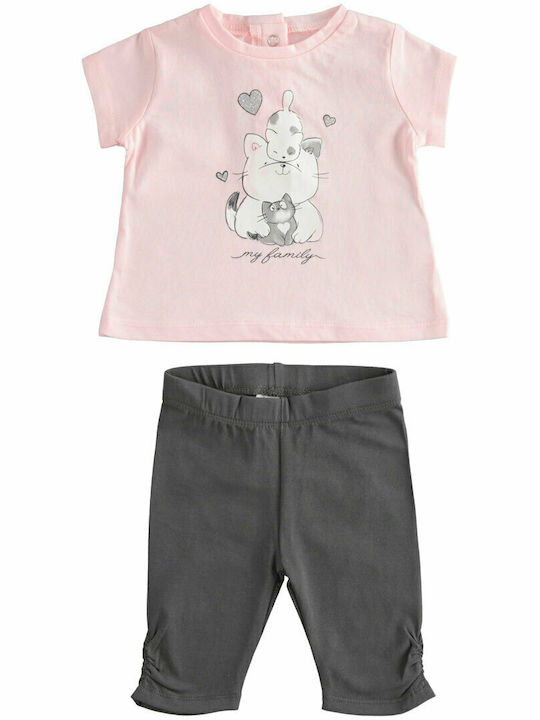 Kinder-Set mit Leggings Sommer 2Stück Rosa