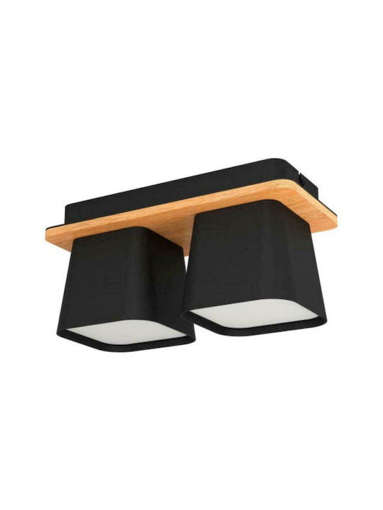 Eglo Ruscio Μοντέρνα Μεταλλική Πλαφονιέρα Οροφής με Ντουί E27 σε Μαύρο χρώμα 31cm