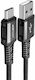 Acefast C1-04 Braided USB 2.0 Cable USB-C male - USB-A Μαύρο 1.2m