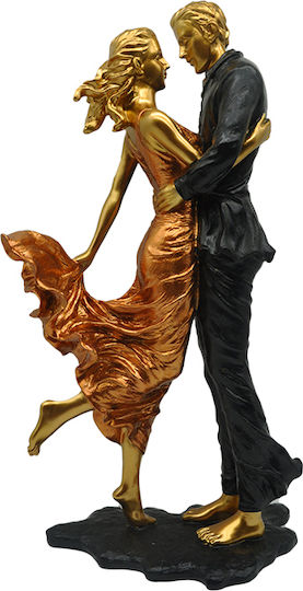 Karvounis Decorative Statuette Polyresin in Gold / Black / Orange 18x10.5x35cm 1pcs