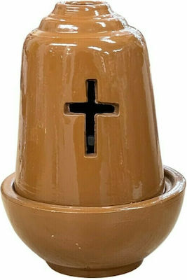 Ceramic Candle "Bell" - Brown