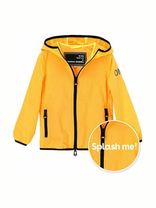 Waterproof Kids' Casual Jacket Short with Hood Orange