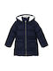 Kids' Quilted Jacket Long with Hood Blue