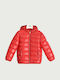 Down Kids Quilted Short Jacket with Hood Red