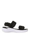 Women's Flat Sandals Sporty in Black Color