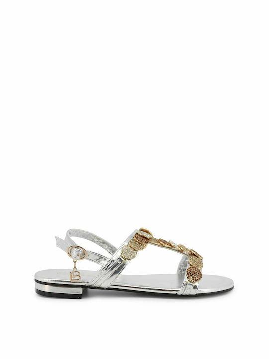 Laura Biagiotti Damen Flache Sandalen in Gray Farbe