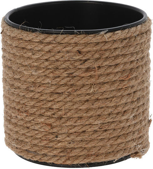Zaros Κασπώ Πλαστικό Καφέ 12.5x12.5x12.5εκ. Σχοινί Natural
