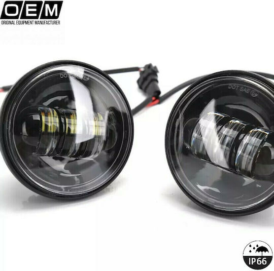 Rotund Faruri Auto LED Jeep Wrangler 2buc