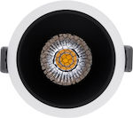 GloboStar Στρογγυλό Μεταλλικό Χωνευτό Σποτ με Ενσωματωμένο LED και Φυσικό Λευκό Φως σε Λευκό χρώμα 8.4x8.4cm