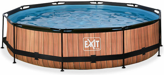 Exit Toys 6125 Στρογγυλή Πισίνα 6125lt με Μεταλλικό Σκελετό 360x76εκ. Καφέ