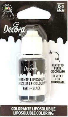 Decora Colorant pentru Cofetărie în Formă Lichidă Liposoluble Coloring Negru 1buc 15gr 9600086