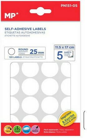 MP Notebook Labels Round 25mm 120pcs