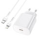 Hoco Ladegerät mit USB-C Anschluss und Kabel USB-C - Lightning 25W Stromlieferung Weißs (N22 Jetta)